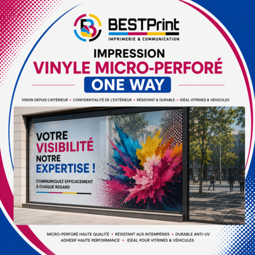  Impression Vinyle Micro-Perforé One Way  