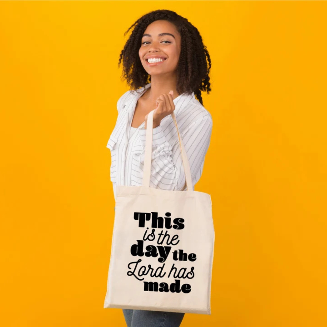 Tote Bag Noir Tissu Canvas avec motif personnalisée