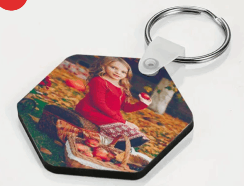 Porte-Clés Hexagonale en MDF pour Sublimation