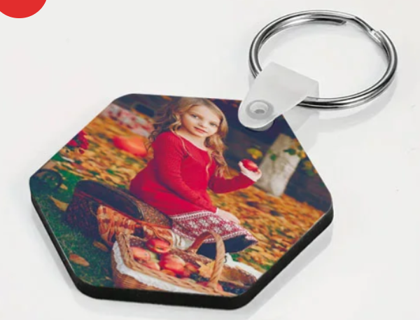 Porte-Clés Hexagonale en MDF pour Sublimation Porte-Clés Hexagonale en MDF pour Sublimation