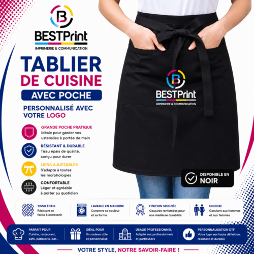 Tablier de Cuisine avec Poche avec votre logo