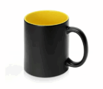 mug magique sublimable personnalisé - noir intérieur jaune