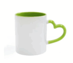 Mug Blanc Poignée cœur Personnalisé - Intérieur et Poignée pistache