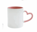 Mug Blanc Poignée cœur Personnalisé - Intérieur et Poignée Rose