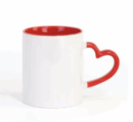 Mug Blanc Poignée cœur Personnalisé - Intérieur et Poignée Rouge
