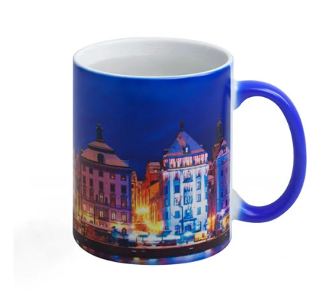 Mug Magique bleu personnalisé Poignée simple