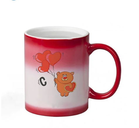 Mug Magique Rouge Personnalisé - Poignée Simple