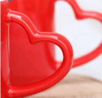 Mug Magique Rouge Personnalisé - Poignée cœur