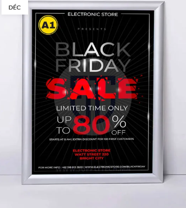  Cadre Affiche Clic Clac en Format A1 - Aluminium 