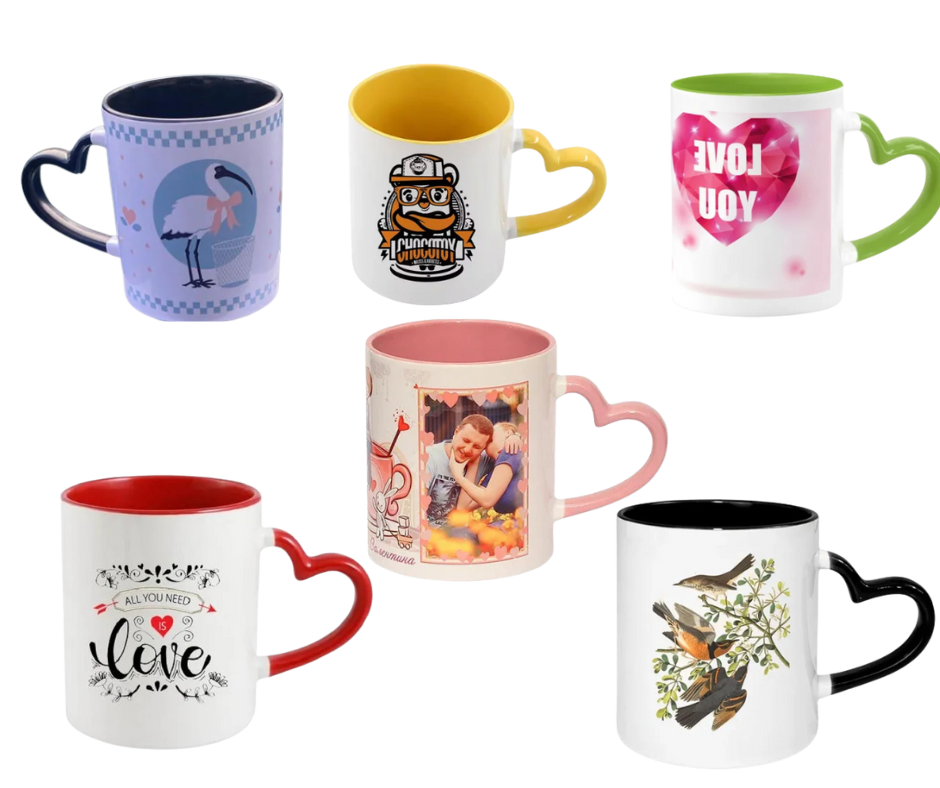 Mug Blanc Poignée cœur Personnalisé - Intérieur et Poignée | Disponible en plusieurs couleurs Mug Blanc Poignée cœur Personnalisé - Intérieur et Poignée | Disponible en plusieurs couleurs