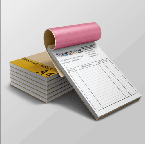 carnet autocopiant 3 couleurs A4 NCR bon livraison facture