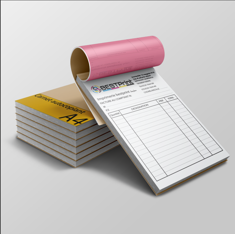 carnet autocopiant 3 couleurs A4 NCR bon livraison facture carnet autocopiant 3 couleurs A4 NCR bon livraison facture