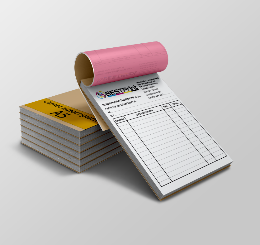 carnet autocopiant 3 couleurs A5 NCR bon livraison facture carnet autocopiant 3 couleurs A5 NCR bon livraison facture