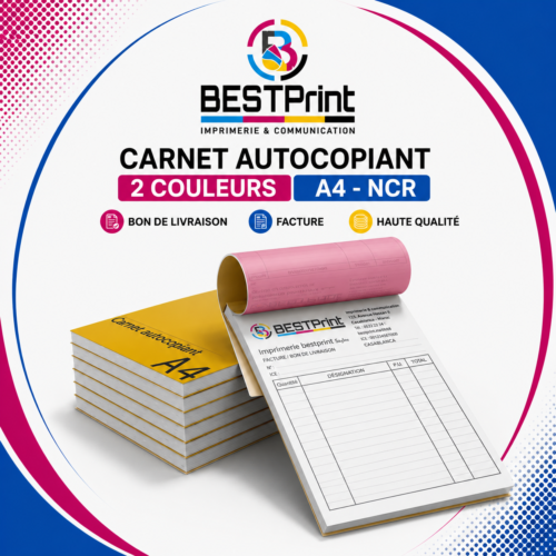 carnet autocopiant 2 couleurs A4 NCR bon livraison facture