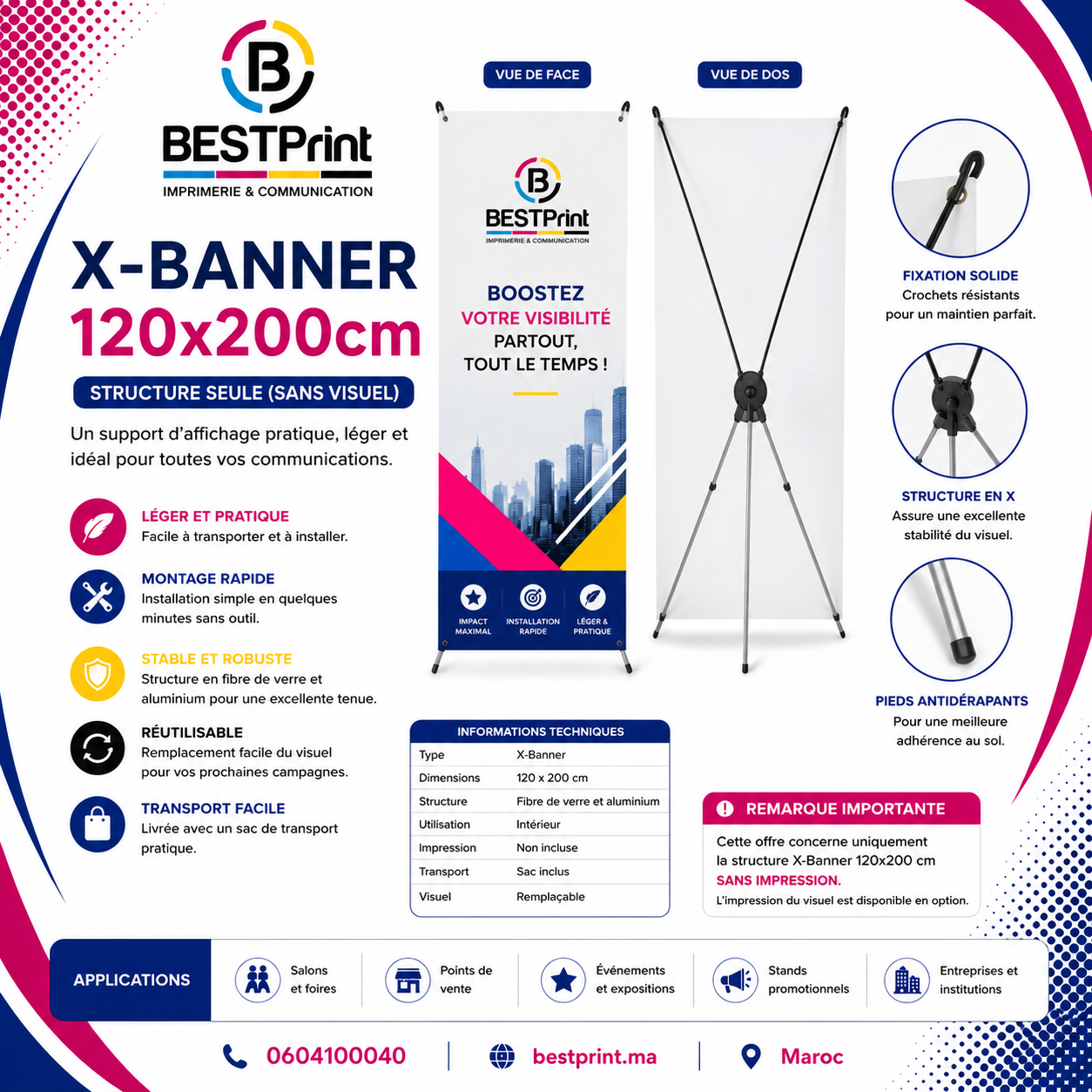 Structure X-Banner 120×200 cm Structure X-Banner 120×200 cm