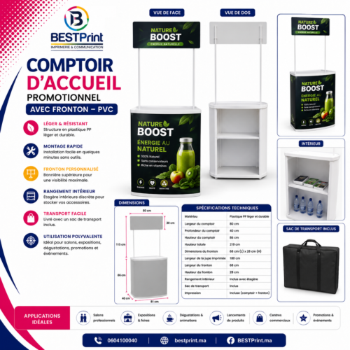 Comptoir d’Accueil Promotionnel avec Impression Personnalisée